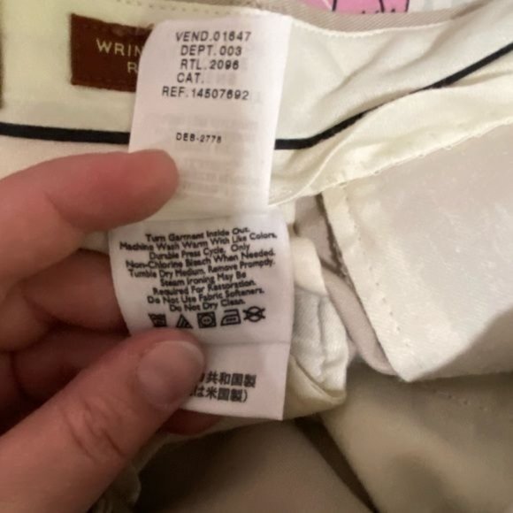 Eddie Bauer men’s casual dress pants ruston fit flat front tan/cream size 33” - Picture 9 of 16